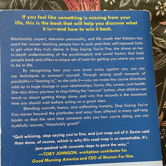 Stop Saying You're Fine Book by Mel Robbins - Picture 3 of 3